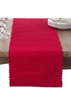 Load image into Gallery viewer, Red Ribbed Table Runner