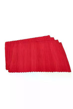 Load image into Gallery viewer, Red Ribbed Placemats - Set Of 4