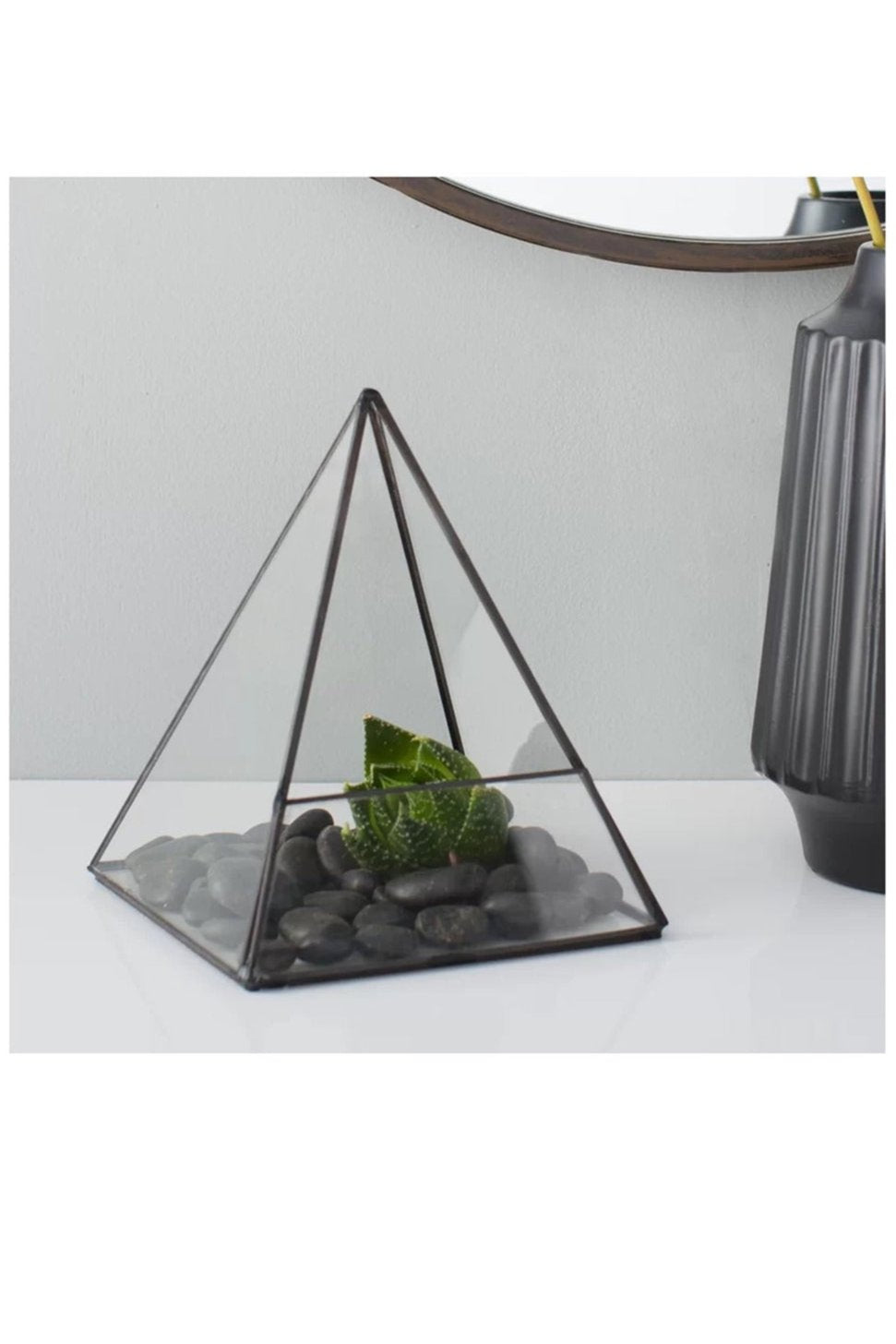 Geometric Glass Pyramid Terrarium