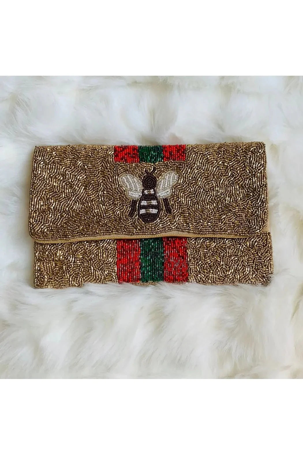 Queen Bee Beaded Clutch