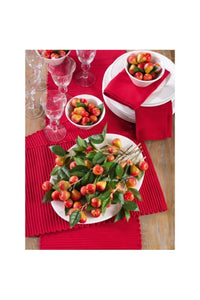 Red Ribbed Placemats - Set Of 4