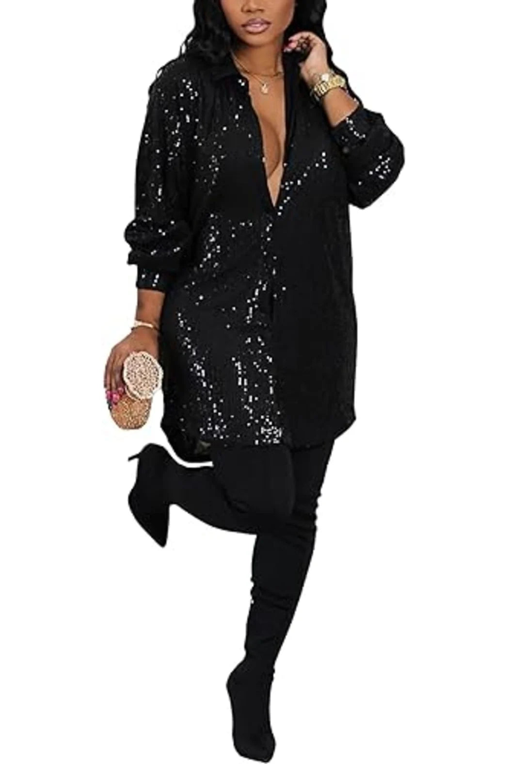 Black Sequin Dress - XXL