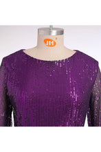Load image into Gallery viewer, Purple Sequin Dress With Belt - XXL
