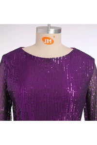 Purple Sequin Dress With Belt - XXL