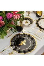 Load image into Gallery viewer, Bee &quot;Black &amp; Gold&quot; Disposable Dinner Plates 8-Pack
