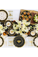 Load image into Gallery viewer, Bee &quot;Black &amp; Gold&quot; Disposable Dinner Plates 8-Pack
