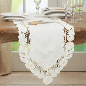 Floral Embroidered Table Runner