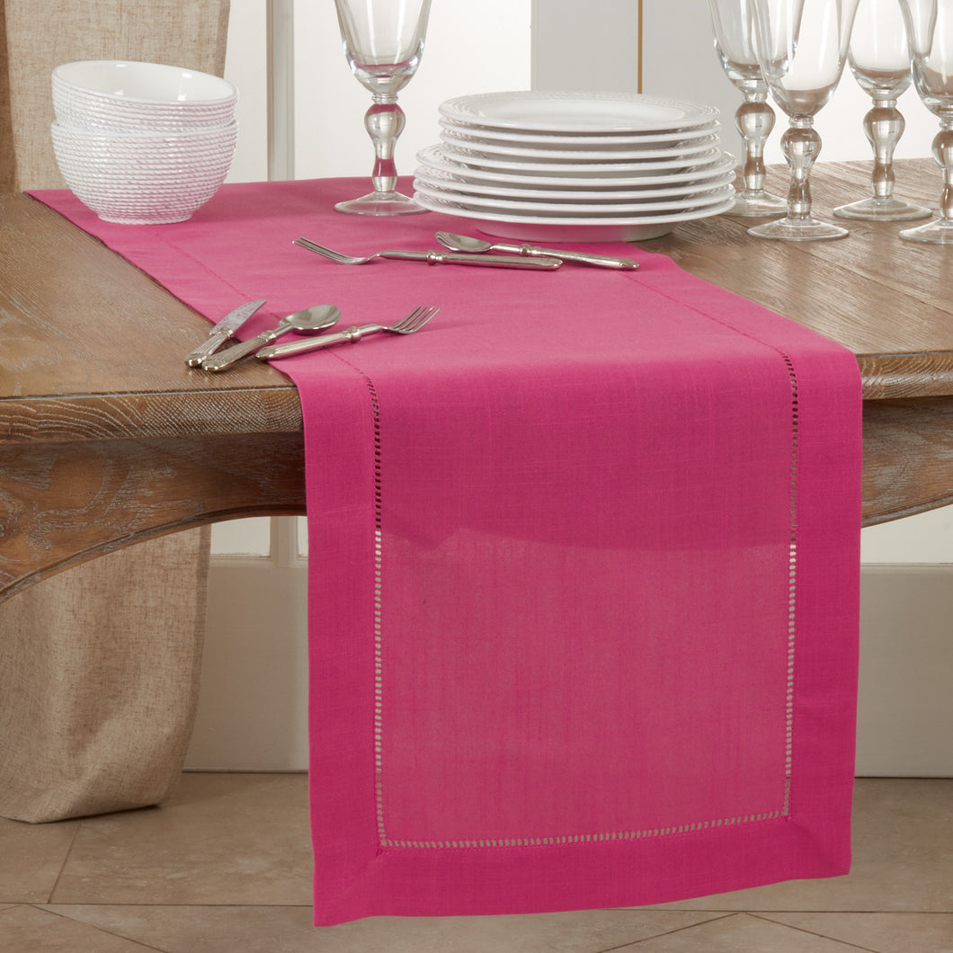 Pink Runner with Hemstitch