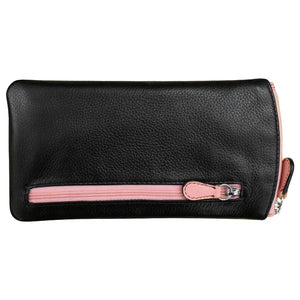 Leather Eyeglass Case Black/Pink