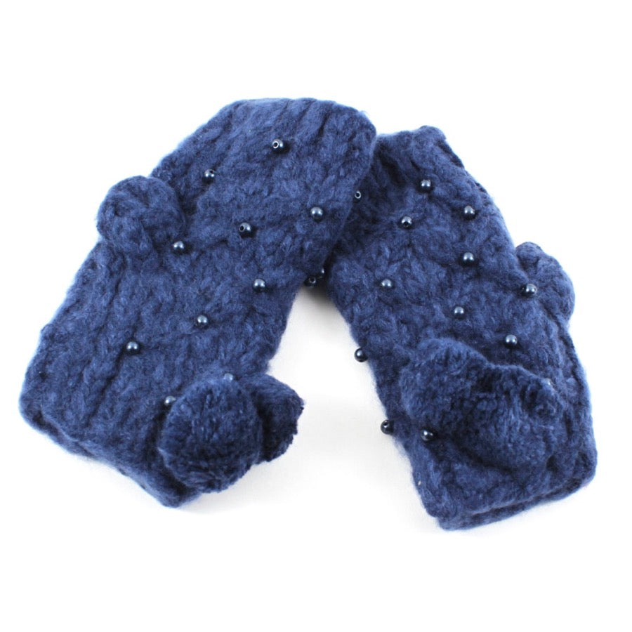 Pearl Winter Gloves-Blue