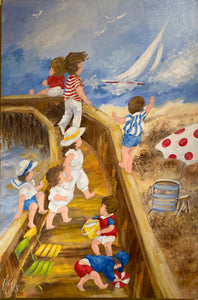 "Children At The Beach" Painting