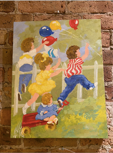 "Children With Balloons" Painting