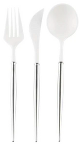 Sophistiplate White & Silver Bella Flatware