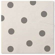 Load image into Gallery viewer, Polka Dot Silver Cocktail Napkins
