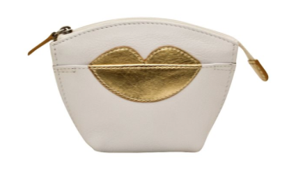 Gold Lips Leather Coin Purse