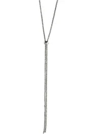 Rhinestone Slide Necklace - Silver