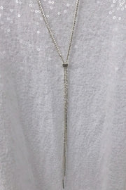 Rhinestone Slide Necklace - Silver